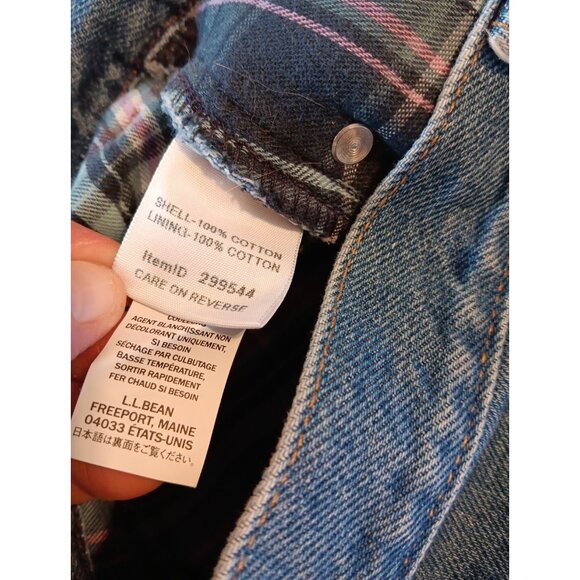 Vtg LL Bean Womens 12P Denim Straight Leg Relaxed Fit Plaid Flannel Lined Jeans - Picture 5 of 9